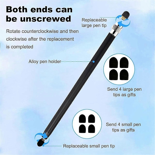 4 stk. touch screen stylus til iPad tablet, gratis 6 stk. touch screen stylus til mobiltelefon, med to gummispidser