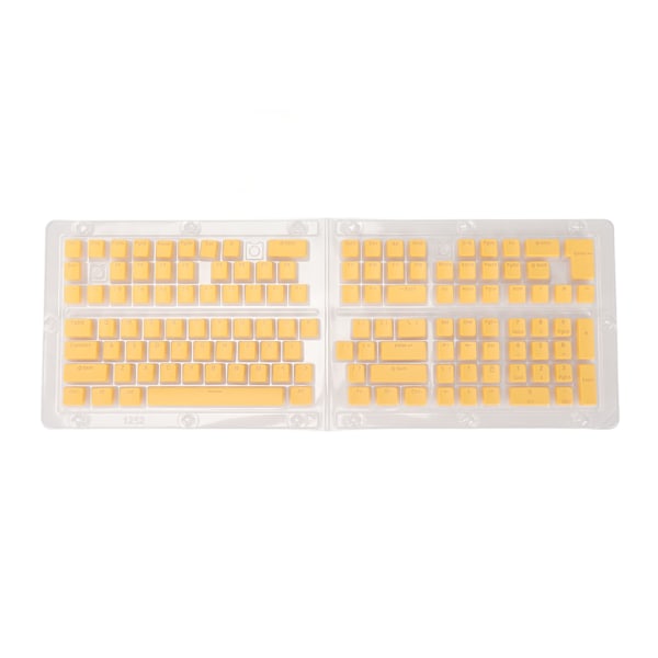 PBT Pudding Keycaps 129 Taster Translucent OEM Høyde Doubleshot Injection DIY Taster For Mekaniske Tastaturer Gul
