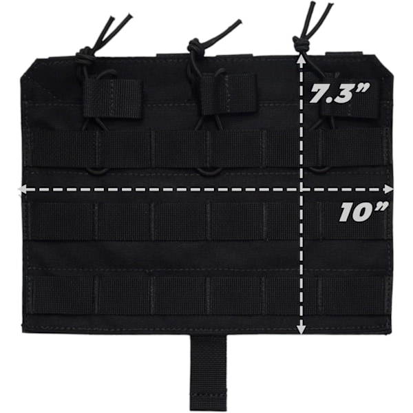 Trippel Magasinficka 4 Webbanslutningar Molle System Elastiskt Band 1000D Nylon för Utomhusträning Klädtillbehör (svart) black