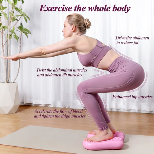 Oppblåsbar Stepper, Treningsmatte for Yoga og Balanse, Multifunksjonell Stepper for Gym, Hjem og Kontor