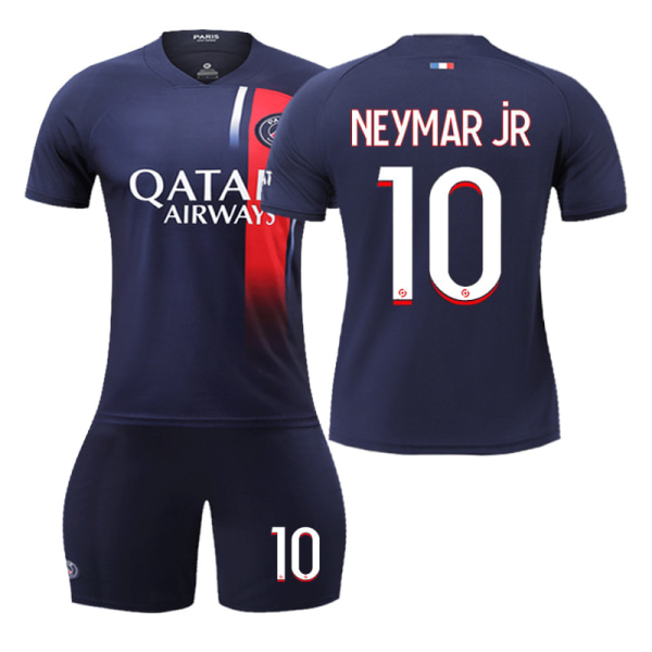Paris fodboldtrøjesæt Børn Ungdom Voksen Mbappe/Messi/Neymar T-shirttrøje No. 10 M(170-175cm)