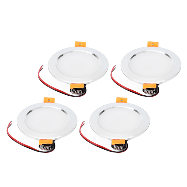 4st 4in takljus Rund LED Downlight DC 12V 3W Vit RV Modifiering Tillbehör för husvagn Yacht