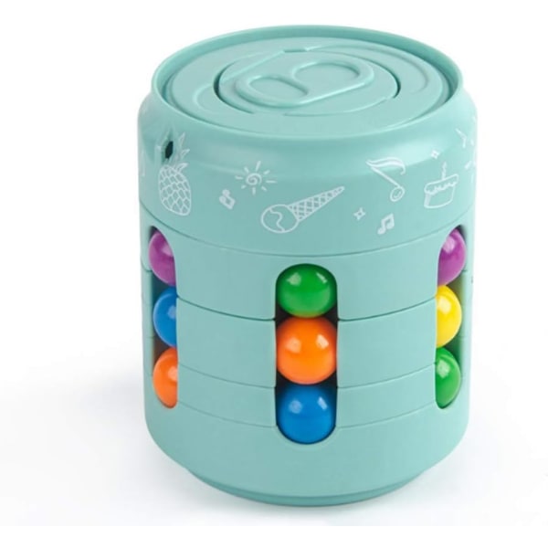 1 st Magic Bean Roterande kub Dekompressionsleksak (grön) Fidget Toy Finger Cube Pusselleksak, Handhållen Spinner Stressavlastande fingertoppsleksaker