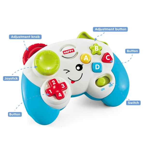 Børnecontroller Sjovt læringslegetøj med lyde og lys, undervisningsformer og farver, legetøj til børn 6 måneder+, fødselsdagsgave blue