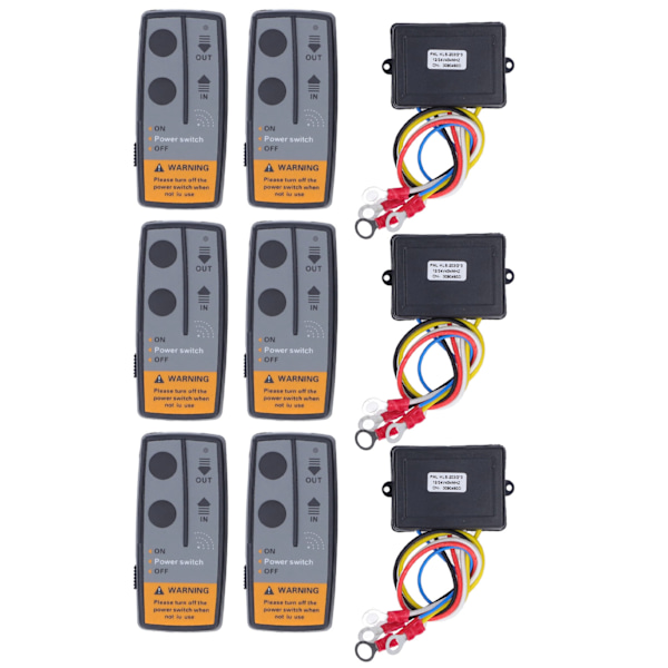 6 stk Universal Trådløs Vindesjernkontroll med 3 434MHZ Mottaker for ATV Truck