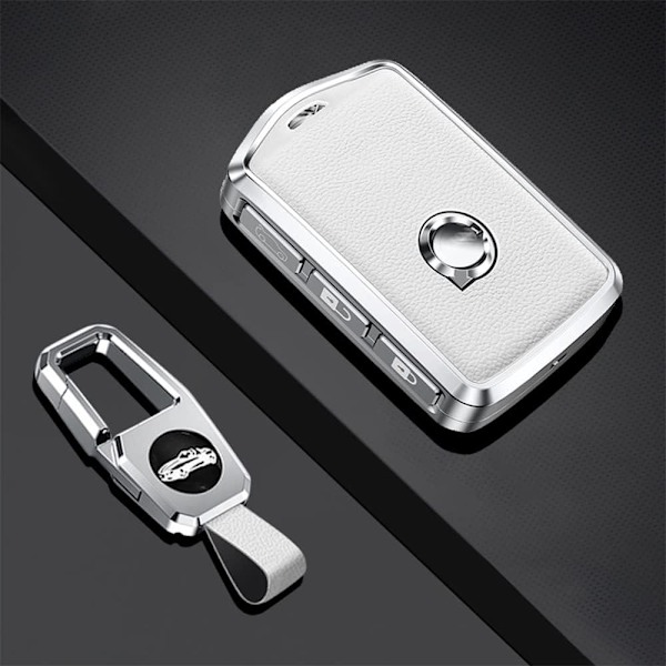 Volvo Smart Car Key Shell (White) - Protective Shell with Keychain for XC60 XC70 XC90 C30 S60 S80 S90 V60 V70 V90