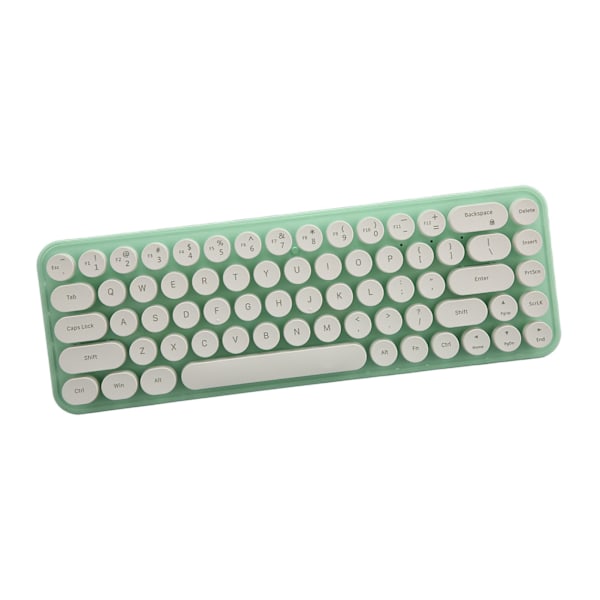 Trådlöst tangentbord och mus-set Mini Bärbar Retro Tyst 2.4G Trådlöst 68 Tangenter Kontorstangentbord Mus-set Vit Grön