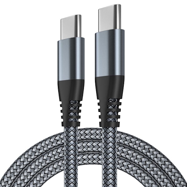 USB-C Opladerkabel 60W Hurtig Opladning til iPhone 15/Plus/Pro Max, Samsung Galaxy S24/S23/S22, Pixel 7 Pro Grå 2m