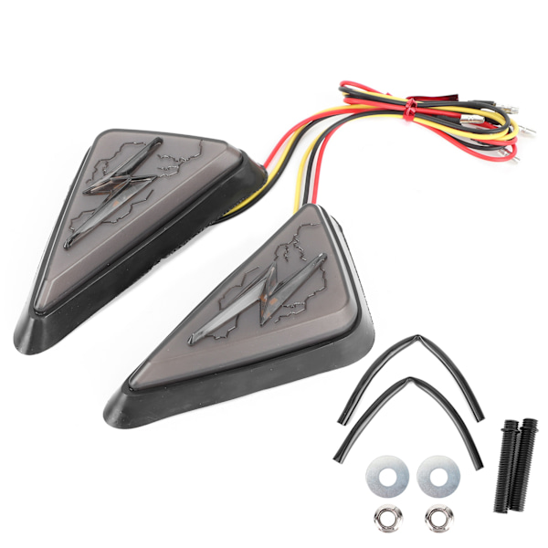 2 stk LED Motorsykkel Blinklys Dobbel Farge Lys Blinklys Kjørelys Hvit Gul