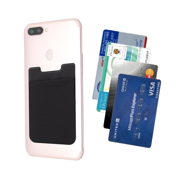 2-pack Universal Mobil plånbok/kortholdere - Selvhæftande sort Svart