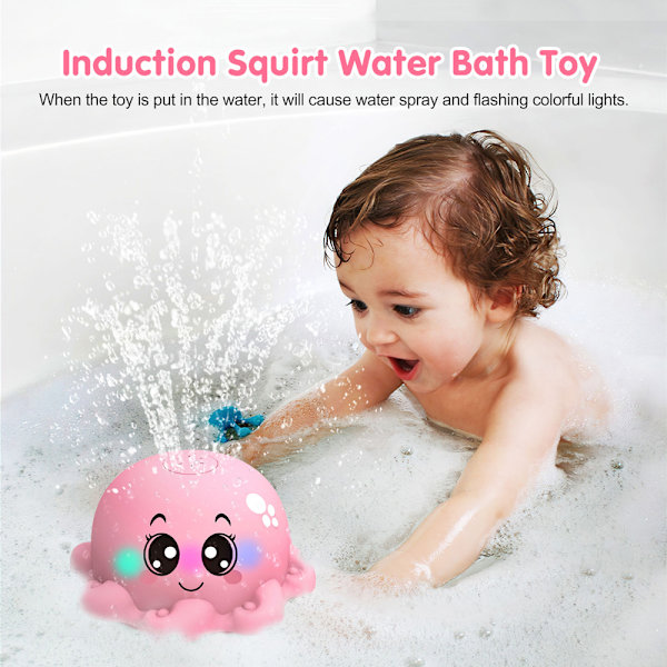 Baby Vattenleksak Squid Spray Poolleksak med ljus pink
