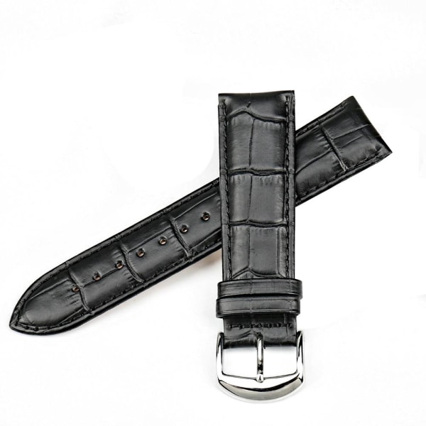 Klockarmband i Läder (Vintage-design) Vit 14mm