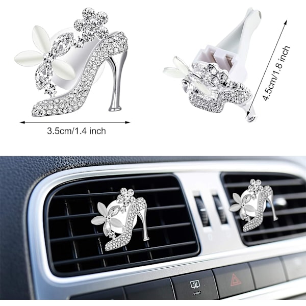 4 delar Bling högklackade ventilklämmor Crystal Shoe Car Clips R