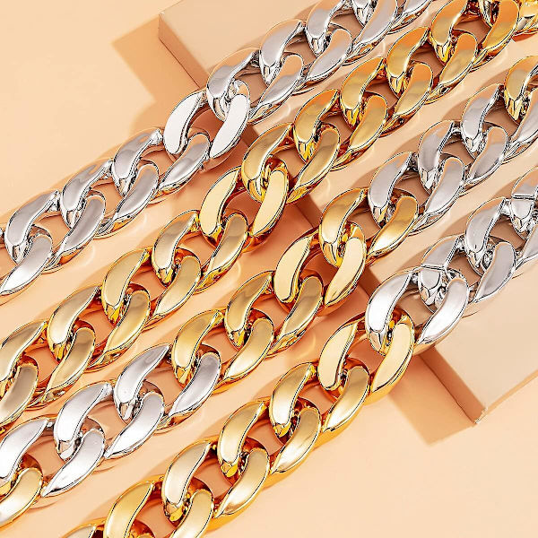 Punk Cuban Link Chain Choker Halsband Guld Lätt Chunky Oval Chain Link Halsband Statement Hip Hop smycken mixed color