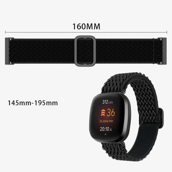Kompatibelt vävt nylonarmband för Fitbit Versa 3/Sense - Armband
