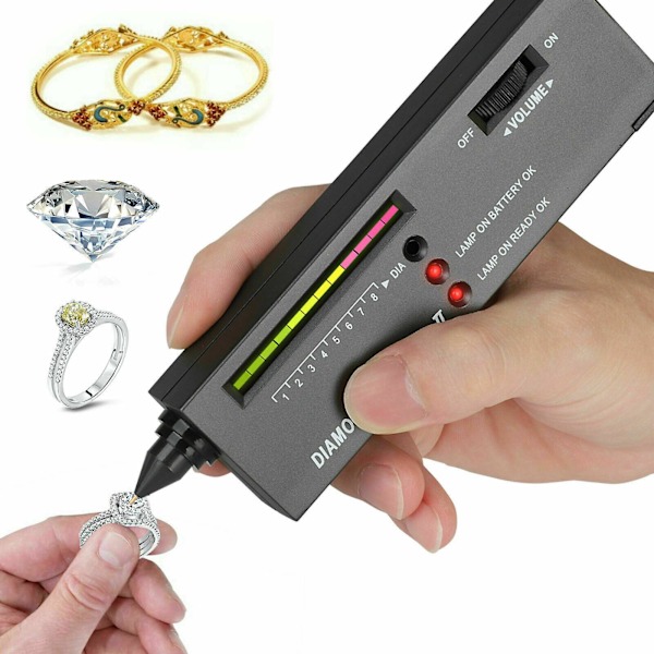 Diamond Tester Selector Upplyst smycke Ädelstenstestverktyg med LED-indikator