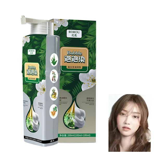 2023 nytt rent växtextrakt för grått hårfärg Bubble Dye Bubbl black brown 200ml