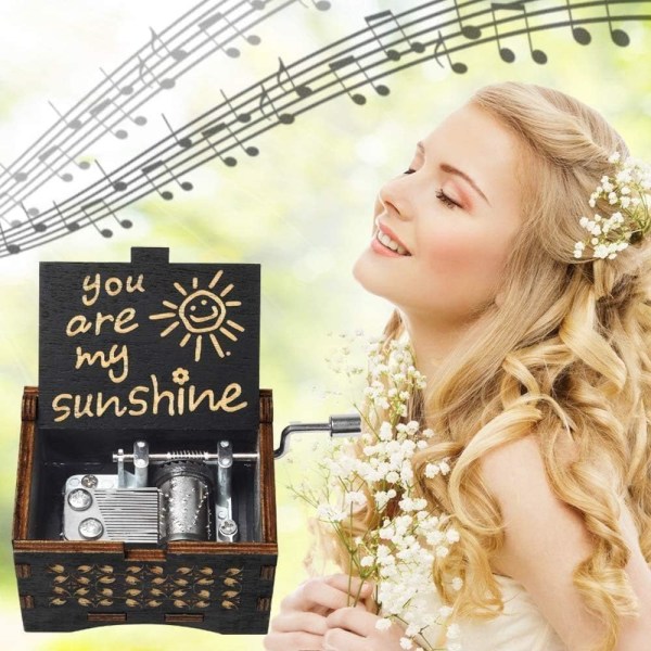 You are My Sunshine Music Box Wood Personalized Music Box, L