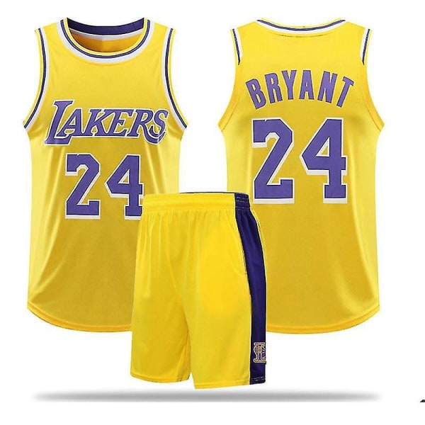 #24 Kobe Bryant Baskettröja Kostym Lakers vuxenlag Yellow XL(165-170)