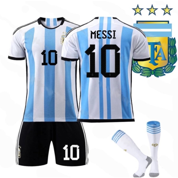 2022 World Cup Argentina 3-stjärnigt set , fotbollsträningsset Home 26（10-11Years）