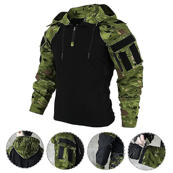 Män Tactical hirt Us  Military Combat T-shirt Airsoft Paintball Camping Jakt Kläder Camouflage S