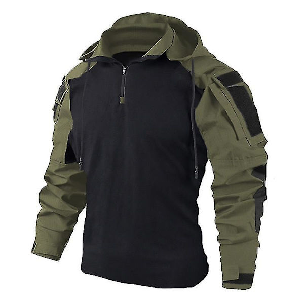 Män Tactical Shirt Us Camouflage Military Combat T-shirt Airsoft Paintball Camping Jakt Kläder Green XL