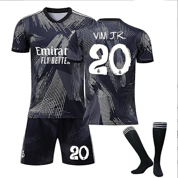 22-23 Real Madrid fotbollströja T-shirt Shorts Fotbollströja VINI JR. 20 XS