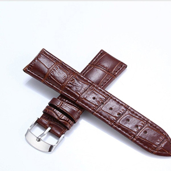Klockarmband i Läder (Vintage-design) Brun 14mm