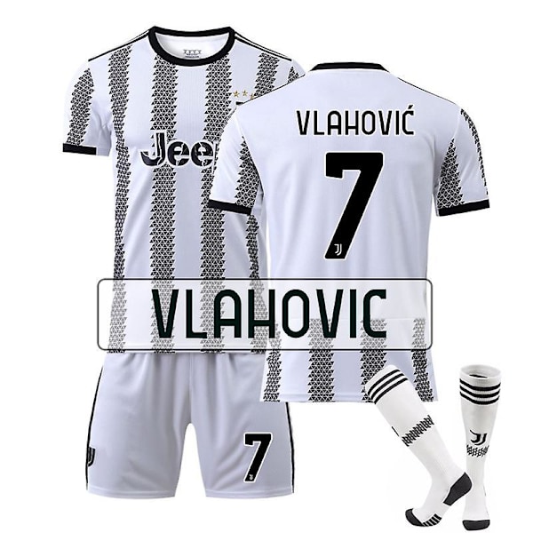 Nya 22-23 Juventus F.C. Fotbollssatser Fotbollströja VLAHOVIC 7 Kids 26(140-150)