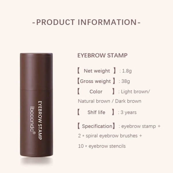 1 Set Perfect One Step Eyebrow Stamp Stencil Kit Dark Brown