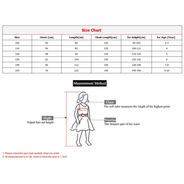 Elsa princess klänning + handskar/trollstav/krona/fläta 140 cm one size