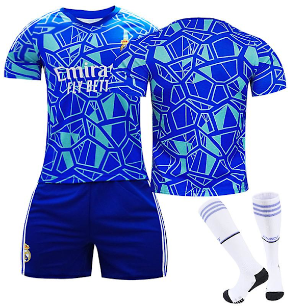 22/23 Real Madrid Goalkeeper Edition Fotbollströja Set Unnumbered Kids 22(120-130CM)