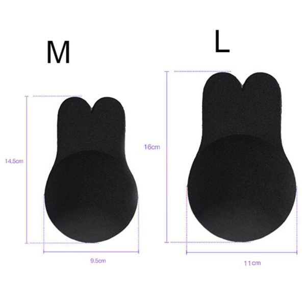 Bekväm Självhäftande BH Utan Band Svart L/XL 11cm