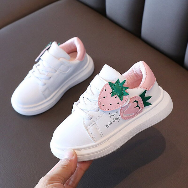 Children's Design White Sneakers Toddlers Girls Boys Mesh Breathable Lace-up Casual Sport Shoes Kids Tennis 2-6Y Toddler Shoes multi 26