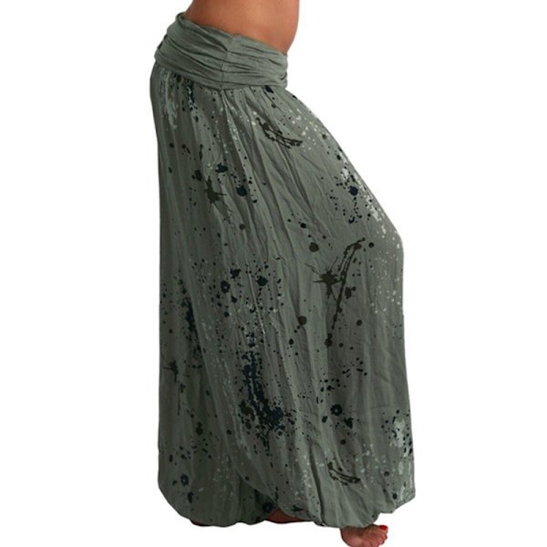 Kvinnor Boho Harem Pants Yoga Casual Baggy Hareem Byxa army green 2XL