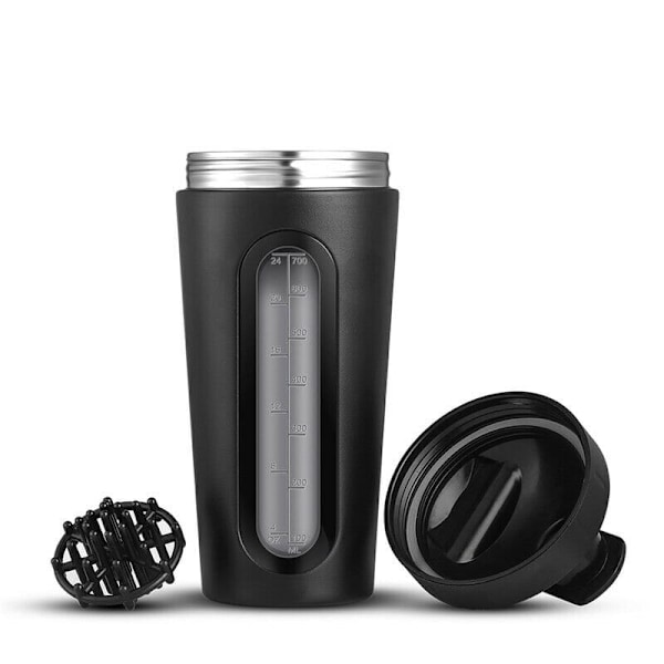 Shaker i rostfritt stål, 700 ml - black
