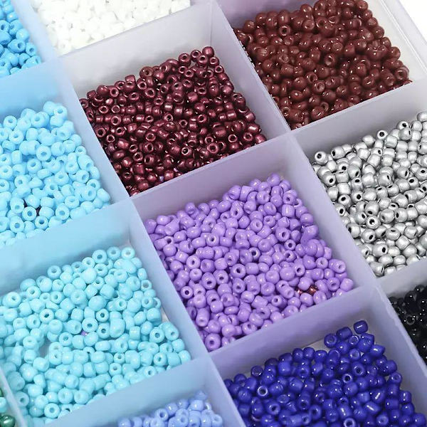 DIY - Pärllåda - Seed beads - 4mm - 4800st - Smyckestillverkning multicolor
