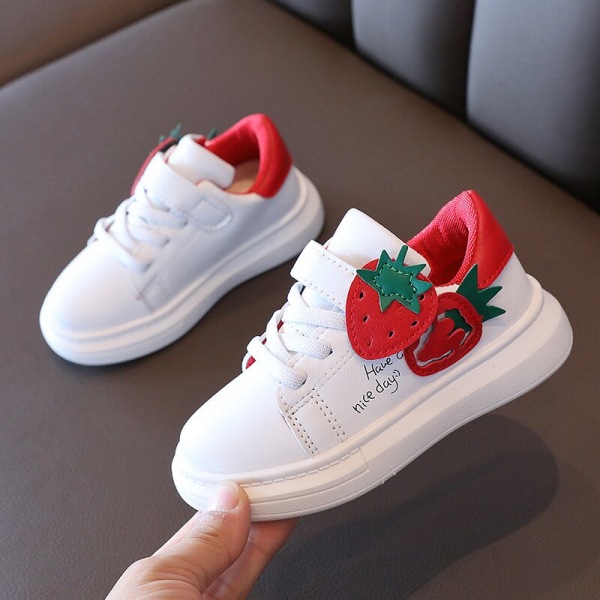 Children's Design White Sneakers Toddlers Girls Boys Mesh Breathable Lace-up Casual Sport Shoes Kids Tennis 2-6Y Toddler Shoes Orange 23