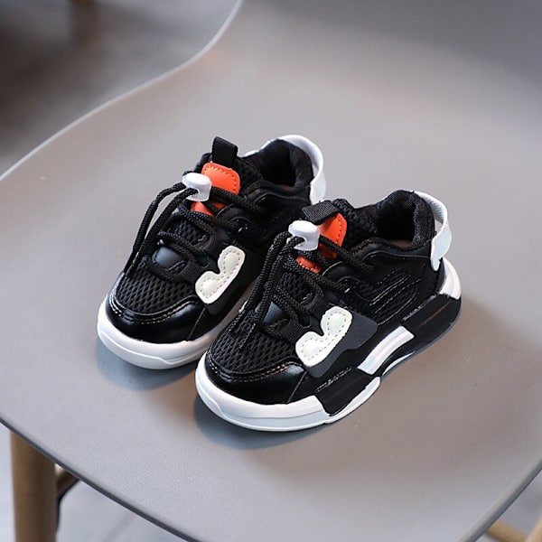 Children's Design White Sneakers Toddlers Girls Boys Mesh Breathable Lace-up Casual Sport Shoes Kids Tennis 2-6Y Toddler Shoes Gray 21