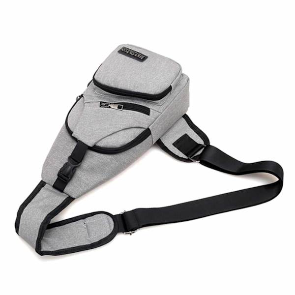Axelväska Herr Cross Body Väska Powerbank Uttag - Grå grå gray