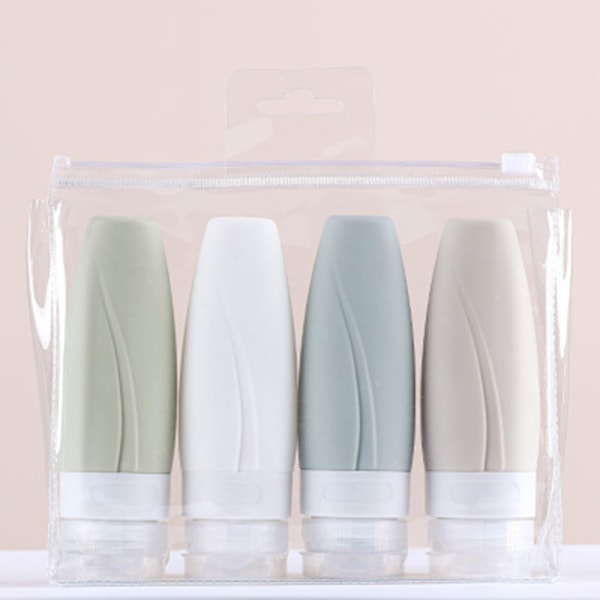 4-pack bärbara reseflaskor set, läcksäker klämbar 60ml