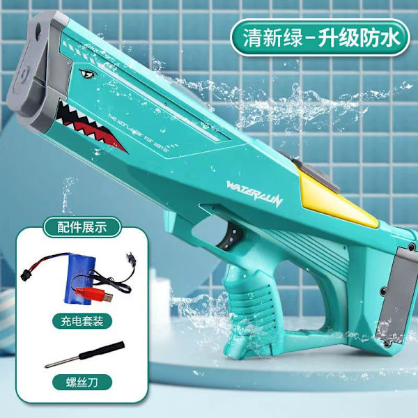 Shark elektrisk vattenpistol med högt tryck, stark kraft och stor kapacitet Emerald