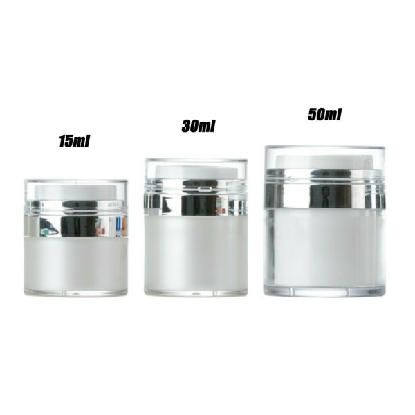 15/30/50 ml akryl vakuumpump flaska Airless behållare påfyllningsbar resekräm kosmetiska burkar 50ml