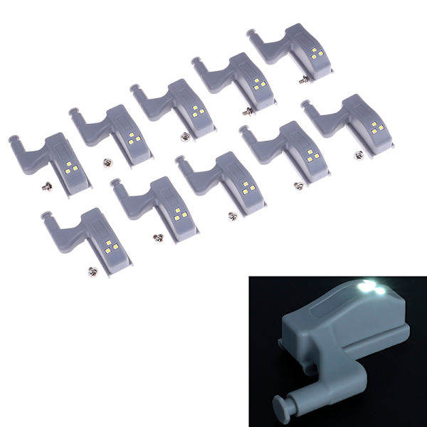 10X Led Smart Sensor Light Köksskåp Skåp Garderob Vard White