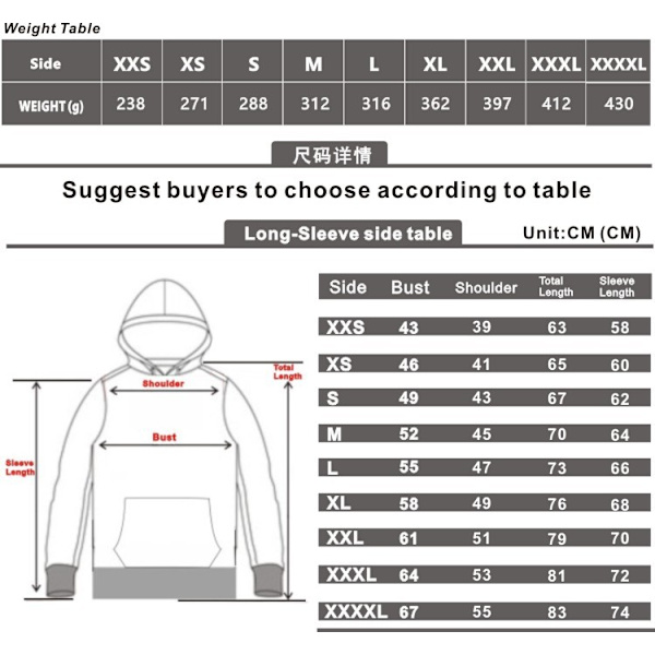 Unisex tussy Pullover Hoodie Midweight Huvtröja Gray S