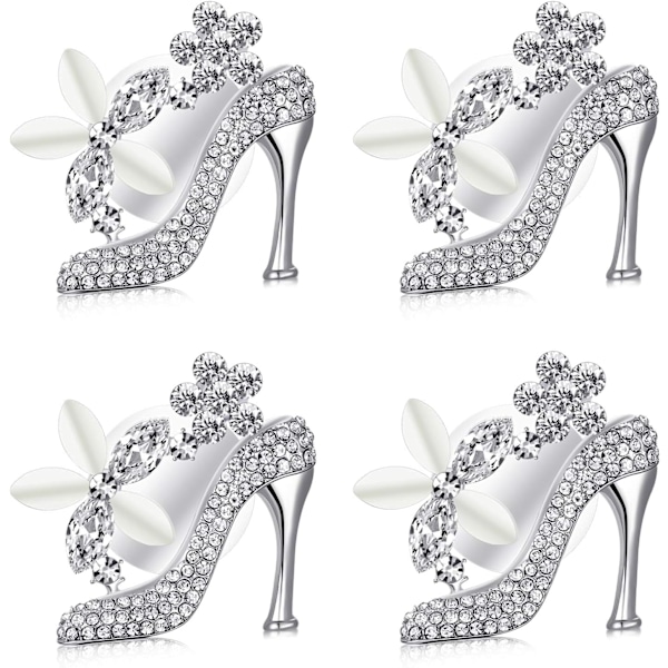 4 delar Bling högklackade ventilklämmor Crystal Shoe Car Clips R