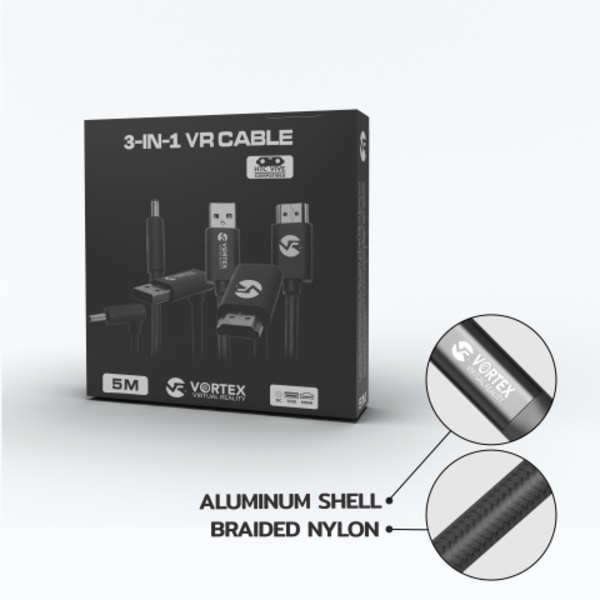 3-in-1-kaapeli HTC Viveen | VortexVR:ään