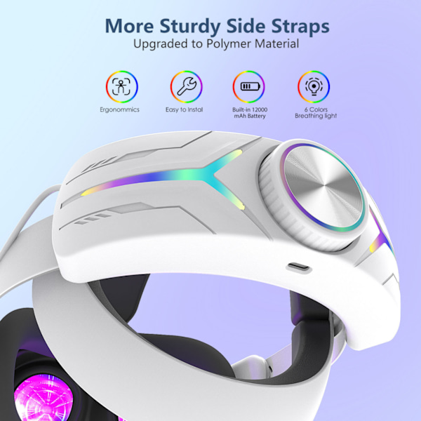 Head Strap Elite Strap med 12000 mAh batteri | til Meta Quest 3S &amp; Quest 3