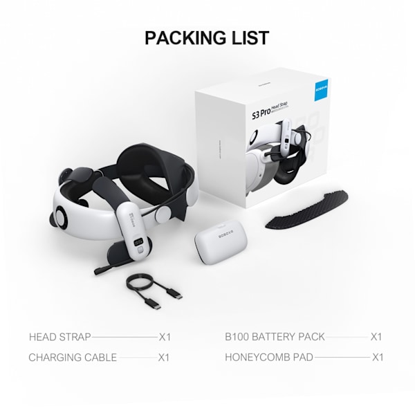 BOBOVR S3 Pro| Strap med batteri for Meta Quest 3S & Quest 3