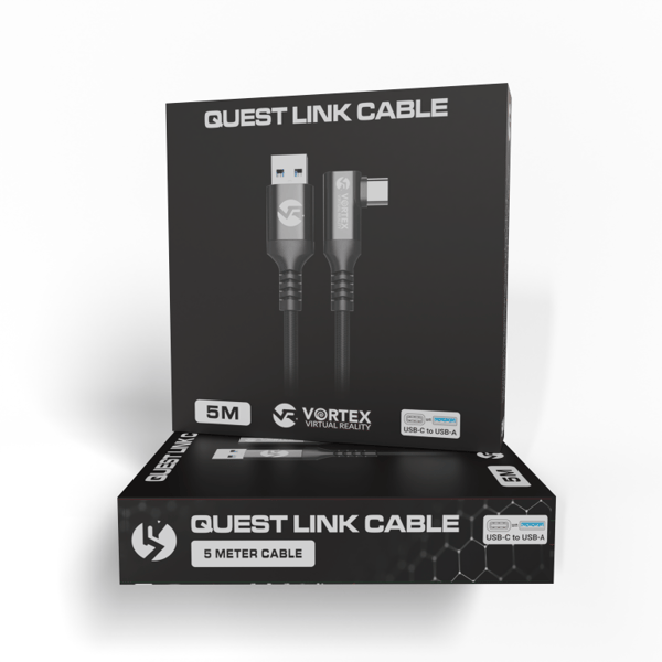 VORTEX VR 5m USB-A til USB-C-kabel for Meta Quest Link – Høyhastighetsdata 5 Gbps for Quest 3S, Quest 3, Quest 2 & Oculus Quest 1